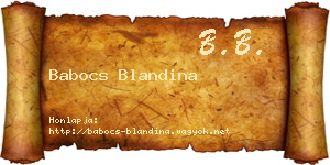 Babocs Blandina névjegykártya